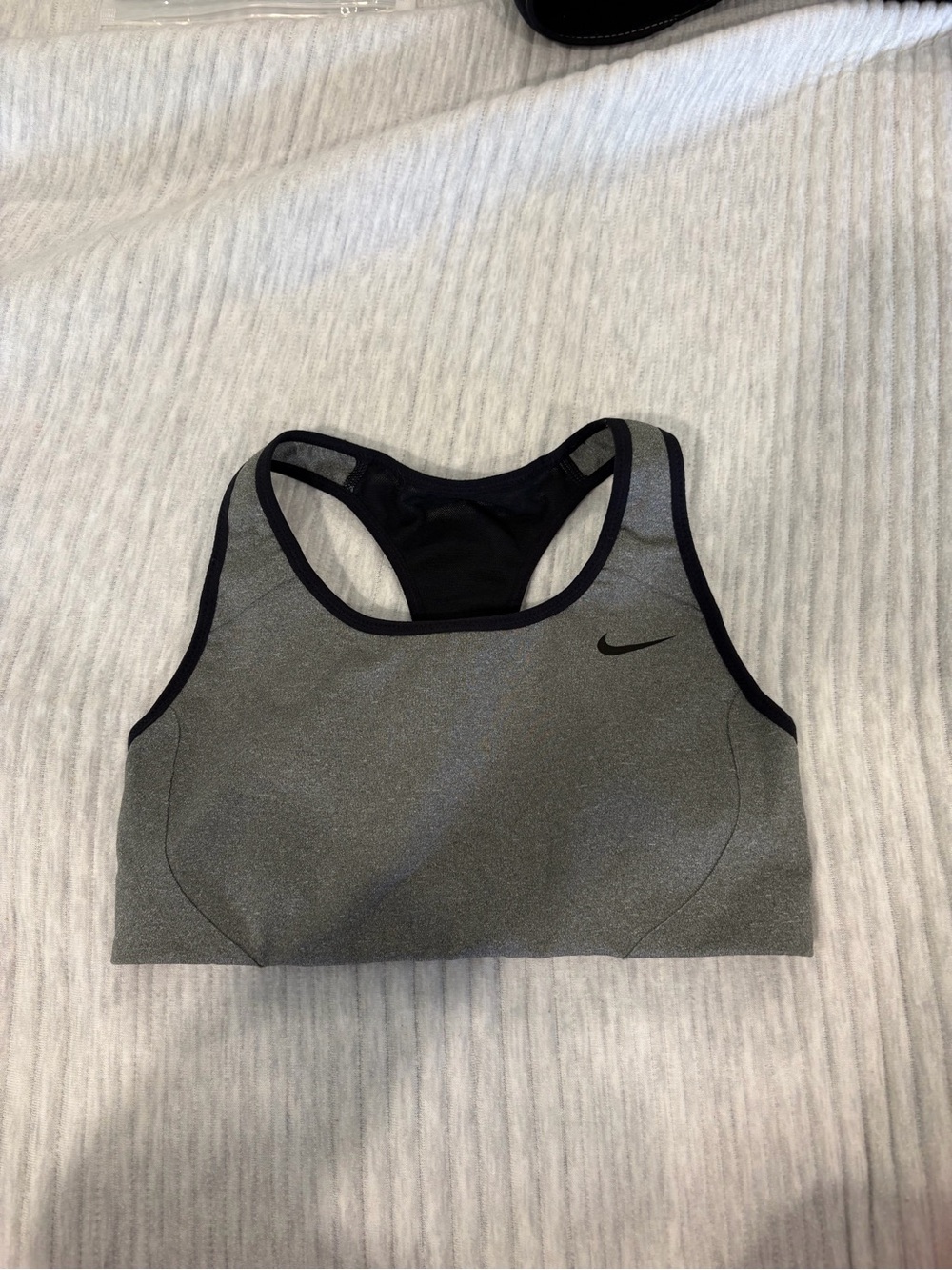 Nike Grey and Black Racerback Sports Bra